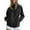 Black, variant on Women's Packable Waterproof Windbreaker Jacket for Hiking and Travel Lightweight Hooded Raincoat with Zippered Pockets