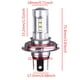 thumbnail image 2 of Bombilla para faros delanteros LED H4 Super 6000-6500K Lámpara DRL de haz alto y bajo 4000LM 80W Blanco, 2 of 7