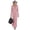 Pink, variant on Women's Sherpa Lined Fleece Maxi Dress Collar Half Zipper Solid Slim Long Sleeve Casual Winter Dress Light Blue 2XL
