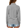 thumbnail image 6 of Girls Long Sleeve Polo Shirt School Uniform Casual Fall Comfy Smooth Knit Top Back to School Outfit, 6 of 7