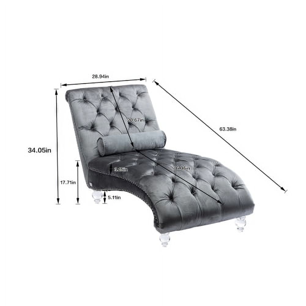 Silver velvet chaise sale lounge