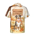 thumbnail image 2 of Welcome Fall Australian Shepherd Cozy Autumn Field Pumpkins Golden Leaves Hawaiian Shirt Breathable Summer Unisex Merch Aussie Dog Lover Gifts - 12013, 2 of 6