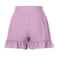 thumbnail image 7 of ibuvkizy Womens Shorts Casual Summer Shorts for Women,Women's Fashion Solid Color Wide Leg Ruffle Loose High Waist Shorts Pants,Comfy Short Pants Drawstring Elastic Waist Pocketed Shorts, 7 of 7