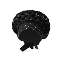 thumbnail image 1 of Qarigey African Turban Women Sequin Headwear Head Hair Headwrap Cover Scarf  Girls Sombreros Negro, 1 of 1
