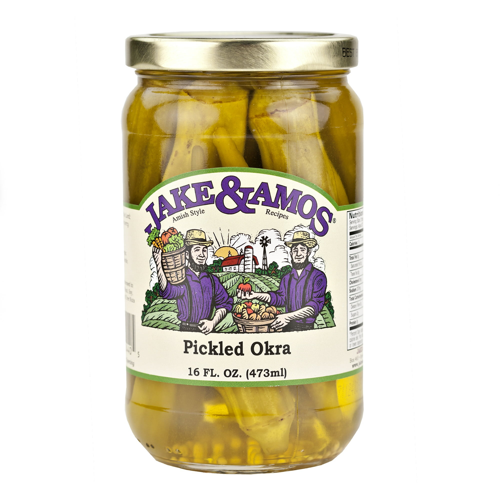 (Price/CS)Jake & Amos 445397 J&A Pickled Okra 12/16oz