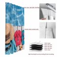 thumbnail image 6 of Summer Slippers Blackout Curtains for Bedroom/Living Room, Pinch Pleated Black Out Curtains, Tropical Straw Hat Pool Wood Grain Room Darkening Window Drapes with Hooks 2 Panels, 39"x70", 6 of 8