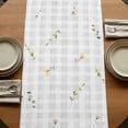thumbnail image 5 of Table Runners 90 Inches Long Dress Scarves, Botanical Wildflowers Farmhouse Coffee/Dining/Kitchen Table Runner for Living Room, Spring Farmhouse Floral Grey Plaid 13x90 Inch, 5 of 9