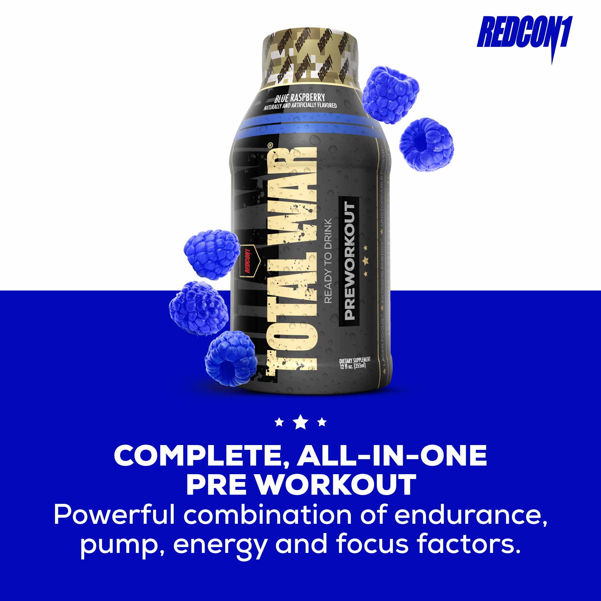 Total War Pre-Workout Ready To Drink - Rainbow Candy (12 Drinks) by RedCon1  at the Vitamin Shoppe