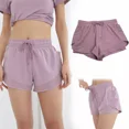 thumbnail image 2 of Short De Yoga Deportivos De Lycra De Doble Capa Con Bolsillo, 2 of 8