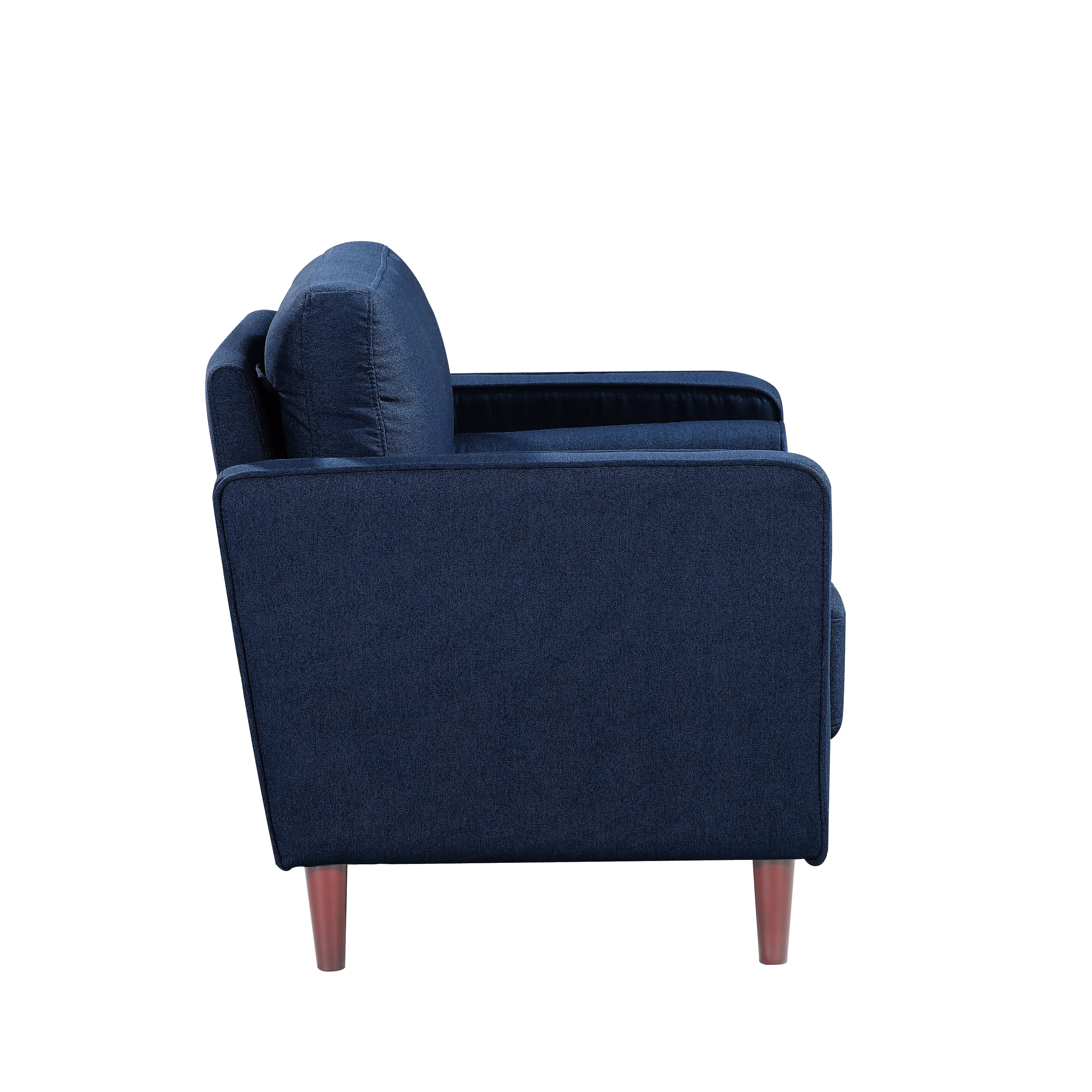 Lifestyle Solutions Lorelei Mid-Century Modern Cushion Back Upholstered Sofa, Navy