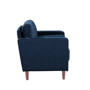 Studio Living Lorelei Mid-Century Modern Cushion Back Upholstered Sofa, Navy