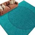 thumbnail image 2 of Teal Boho Area Rug 6x9 FT, Non Slip Living Room Throw Carpet, Farmhouse Abstract Geometric Aesthetic Art Washable Soft Large Floor Carpet Non-Shedding Rug for Bedroom Dining Room Play Room, 2 of 9