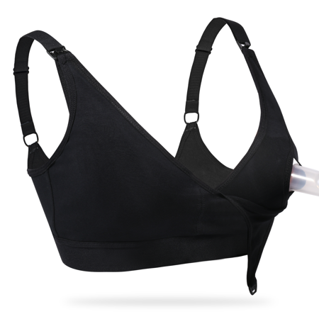 Momcozy Pumping Bras Hand Free for Women, 3-in-1 Hands Free Pumping Bra, Maternity Nursing Bras & Everyday Bra, Supportive Breast Pump Bra with Pads, Small