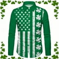thumbnail image 3 of Shirts for Men Saint Patrick's Day Digital Print Long Sleeve Button Lapel Mens Casual Top, 3 of 3