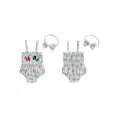thumbnail image 2 of Infant Newborn Baby Girls Fourth of July Outfits Sleeveless Frill Smocked Romper + Headband Set Newborn Clothes, 2 of 9