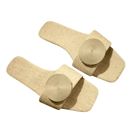 

Holiday Savings Deals! Kukoosong Flat Sandals for Women Flat Shoes Beach Sandals Summer Non-Slip Causal Slippers Sandals Women Beige 41