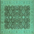 thumbnail image 1 of Ahgly Company Indoor Square Oriental Turquoise Blue Traditional Area Rugs, 4' Square, 1 of 4