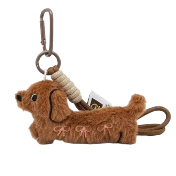 Gaiwos Dachshund Plush Keychain 4 inches, Adorable Plush Dog Keychain, Stuffed Animal Bag Charms Decorative Hanging Accessories for Women Girls