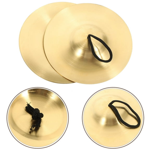 Pawsdot Kids Durable Copper Finger Cymbals Mini Musical Instruments for ce Parties and Entertainment Golden 2 Pack