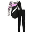 thumbnail image 3 of TiaoBug Long Sleeve Gymnastic Leotard for Girls Dance Skating Jumpsuit with Leggings Pants 2Pcs Set Leopard 8, 3 of 7