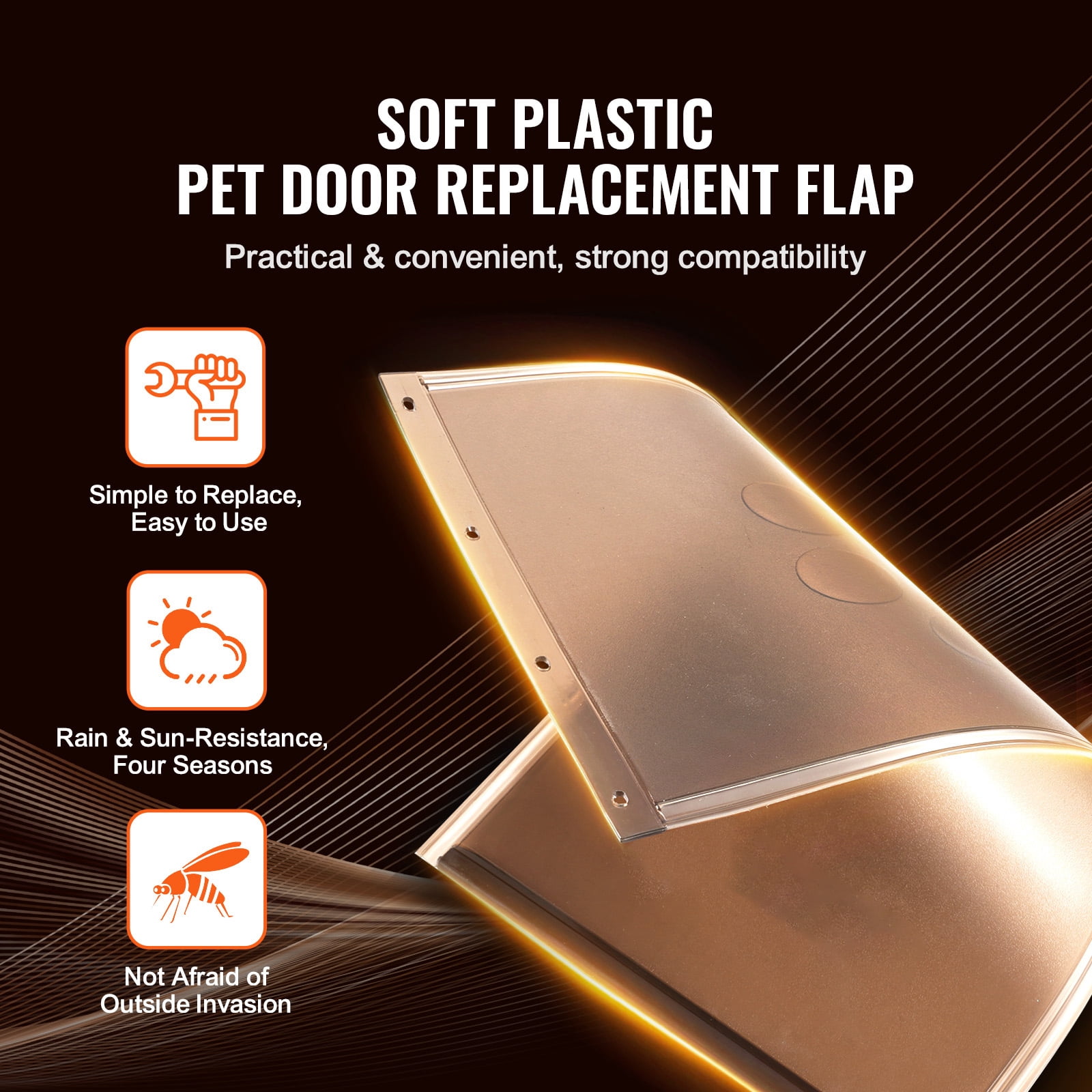 KFFKFF Pet Entryway Substitute Panel, Suitable for KFFKFF Panel Pet Entrances, Dimensions 8.25" x 12.25" Durable, Resistant to Weather Conditions, Reinforced PVC Canine Entryway Substitute Panel