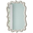 thumbnail image 4 of Sintosin Vintage Scalloped White Mirrors for Wall Decor 13" x 20", Distressed Finish Carved Wooden Framed Hanging Bathroom Mirror, 4 of 8