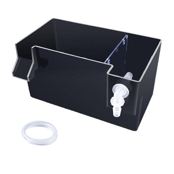 QualitChoice Aquarium Hang on Filter Box Drip Filter Top Tank Fish 18x10.5x10cm Box Waterfall Flow Clear Box Black 18x10.5x10cm