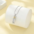 thumbnail image 2 of 3D Sunflower Cylinder Urn Necklace for Ashes With Hummingbird Cremation Jewelry Ash Keepsake for Women Men Vial Memorial Keepsake Necklace, 2 of 8