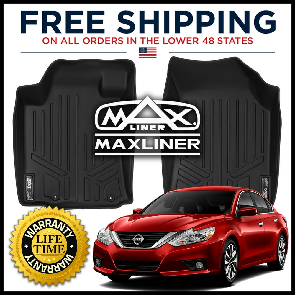 MAXFLOORMAT Front Row Floor Liner Mats BLACK For Nissan Altima Sedan