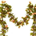 thumbnail image 2 of Vid de flores artificiales, guirnalda de follaje de rosas artificiales, decoración de techo suspendido, vid de flores de plástico, los mejores materiales, 2 of 5
