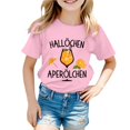 thumbnail image 1 of IULZEBTY Chemises Filles Décontractées Imprimées Col Rond Manches Courtes T-Shirt Décontracté Taille 6 Y-7 Y, 1 of 4