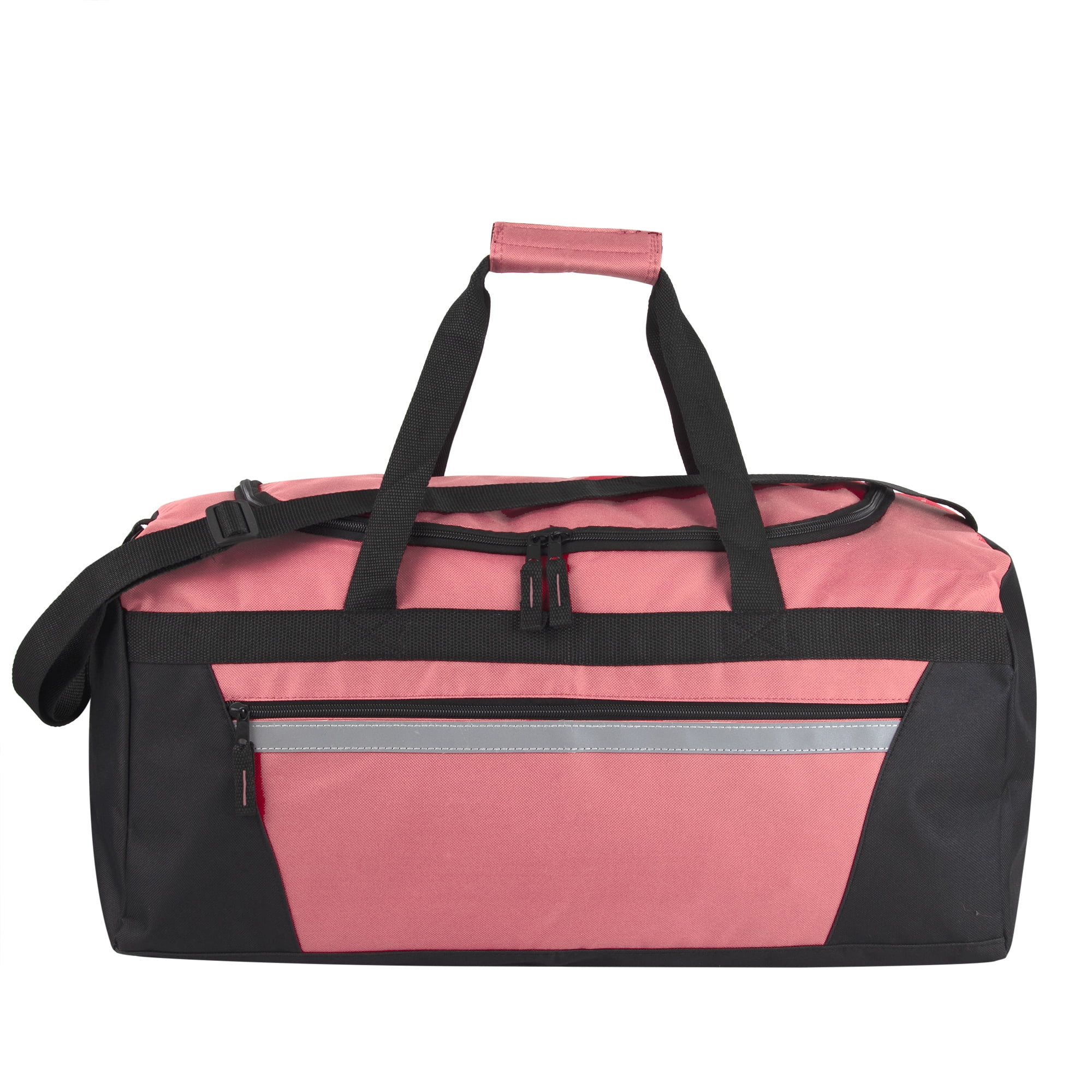 40 Liter 22 Inch Duffle Bag with Front Accessory Pocket Velcro Handles Dual Zipper Closure and Luggage Strap for Traveling Commuting Sports and