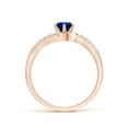 thumbnail image 2 of Angara Natural 0.6 Ct. Blue Sapphire with Diamond Classic Ring in 14K Rose Gold for Women (Ring Size: 3.5), 2 of 9