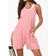 thumbnail image 4 of Fantaslook Jumpsuits for Women Casual Summer Rompers Sleeveless Loose Spaghetti Strap Shorts Overalls Jumpers with Pockets, 4 of 9