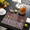 thumbnail image 3 of Boho Red Brown Flower Placemats Set of 12, Abstract Bohemia Pesley Floral Placemats for Dining Table, Place Mats for Kitchen Tabletop, Waterproof Wipeable Dining Table Mats Set, 3 of 9