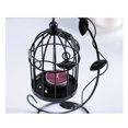 thumbnail image 3 of Candelabro retro ahuecado jaula de pájaros colgante candelabro de hierro linterna decoración del hogar estilo europeo hoja jaula de pájaros candelabro hierro forjado vintage (negro), 3 of 5