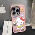 thumbnail image 1 of NEW Sanrio Hello Kitty Metal Frame Cute Phone Case For iPhone 15 14 13 12 11 Pro Max 7 8 Plus XR XS Max Anti Fall Cool Cartoon, 1 of 6