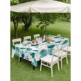 thumbnail image 4 of Outdoor Tablecloth with Umbrella Hole for Patio/Picnic/Party/Camping, Teal Green Floral Waterproof Table Cloth Rectangle Table Cover Washable, Vintage Cornflower Leaves Rustic Plants (52"x 70"), 4 of 8