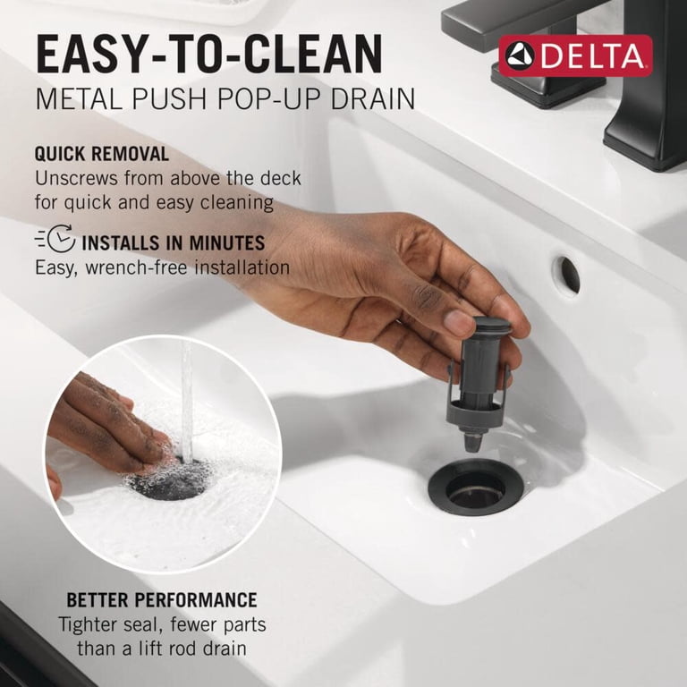 Delta Faucet Esato Centerset Bathroom Faucet In Chrome With Drain Assembly - 4" Centerset, WaterSense Certified