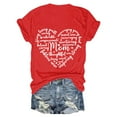 thumbnail image 5 of Dorinao Mama Shirts for Women Short Sleeve Love Letter Printed Graphic Mom Tee Tops, Red, S, 5 of 9