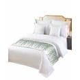 thumbnail image 6 of Bed Runner Scarf Cal King Size, Green Eucalyptus Leaves Stain Bed Runners & Scarves for Foot of Beds, Summer Botanical Weeping Watercolor Decorative Bedding Runner Scarf for Hotel 102 x20 Inch, 6 of 6
