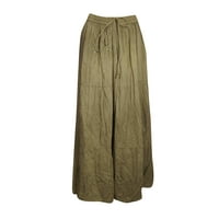 Mogul Women Green Cotton Embroidered Skirt Retro 70s Chic Fashion Long Bohemian Gypsy Skirts SM