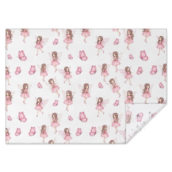 Fairy Princess Butterfly Pattern Rectangle Tablecloth 60"x84",Waterproof Polyester Rectangle Table Cloth, Wipeable Spillproof Polyester Tablecloth for Dining, Camping, Indoor and Outdoor