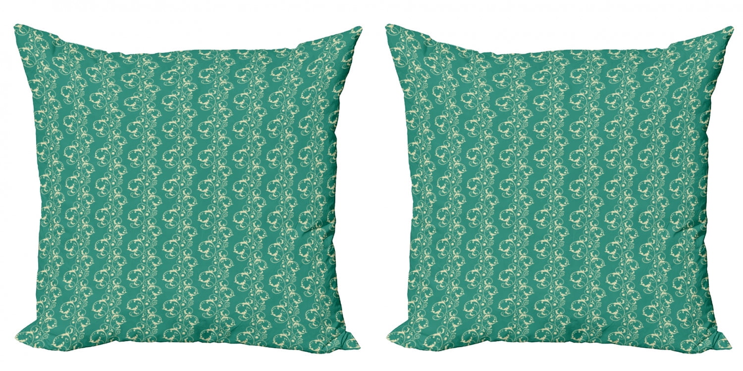 Geometric Throw Pillow Cushion Cover Pack of 2, Floral Styled