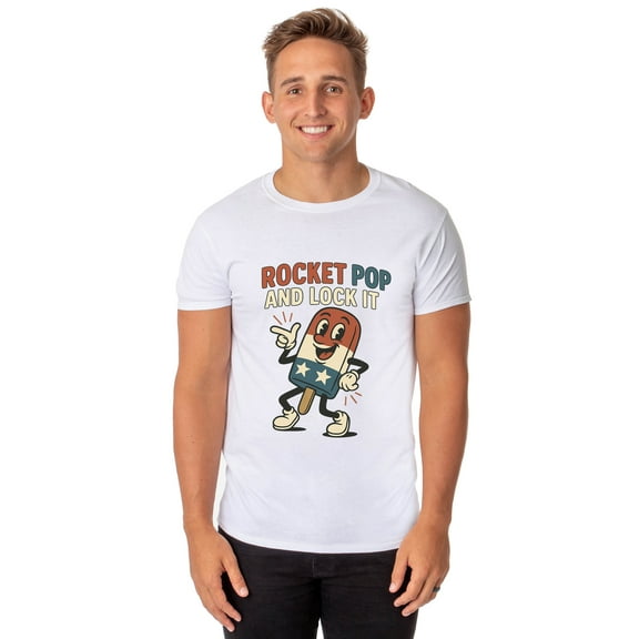 Festive Men's Rocket Pop And Lock It Popsicle Patriotic 4th Of July Parody Funny T-Shirt