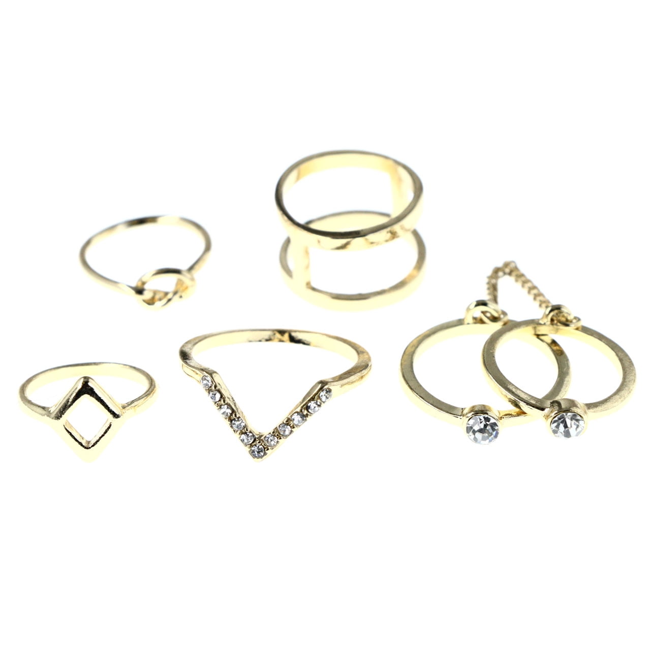 midi ring set gold