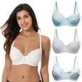 thumbnail image 3 of Curve Muse Plus Size Nursing Underwire Bra with drop-down cups (Pack of 3)-WHITE PRINT,LIGHT BLUE,CREAM-44DD, 3 of 7