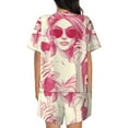 thumbnail image 6 of Fuzoiu Ace Of Diamonds Lady Print Women's Short-Sleeved Pajama Set,Lounge Sleepwear Set,Womens Pajama Sets 2 Piece,Button-Up Top and Shorts with Pockets-Medium, 6 of 7