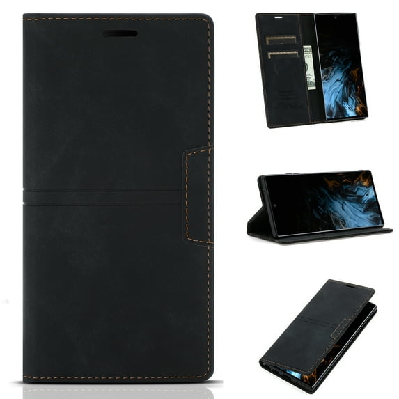 Allytech for Google Pixel 6 Pro Case Wallet, Vegan PU Leather Kickstand Credit Card Holder Magnetic Cover Classic Flip TPU Bumper Scratch Resistant Case for Google Pixel 6 Pro 2021(6.7 inch), Black