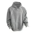 thumbnail image 2 of Kureaily Men's Solid Color Hooded Sweatshirt Mens Casual Sweatshirts, 2 of 5